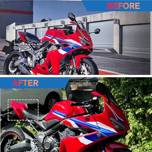 Midimttop Mototcycle Passenger Pillion Rear Seat Cover Solo Fairing Cowl compatible for HO&N&DA CB650R CBR650R CB 650R CBR 650 R Accessories 2024 2025(Red) - Image 5