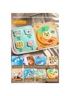 Generic Quiet Tearing Book Baby Can Chew Baby Puzzle Early Education Cloth Book Toy 8 Hand Tearing Book 6 Tear Not Broken 0-Color:[animal Awareness] Unbreakable Cloth Book (washable/can Be Chewed)  - Image 1