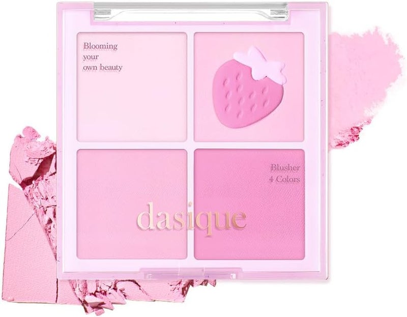 dasique Blending Mood Cheek Palette (06 Berry Smoothie) - 4 Blendable Vegan Blush Shades in Lightweight Powder - Image 1