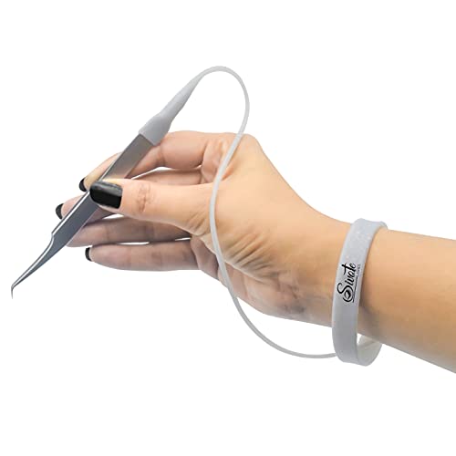 SIVOTE Lash Tweezers Holder Protector, Silicone Wristband, Tweezer Delighter, Lash Extension Supplies, Silver - Image 1