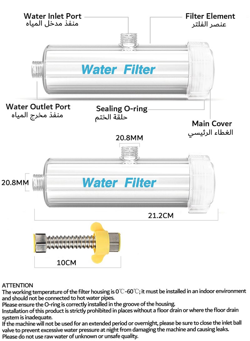جيوجيو فلتر مياه للاستحمام للمنزل - 5 ميكرومتر بولي بروبيلين، يقلل الرواسب، فلتر قابل للاستبدال، وصلة سهلة التركيب 1/2 انش (مجموعة فلتر FL-1-PP - بولي بروبيلين فقط) - Image 5