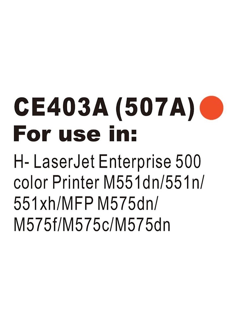 MKS Toner Cartridge CE403A (507A) Compatible with HP LaserJet Enterprise 500 color M551 / MFP570 / MFP 575 - Image 2