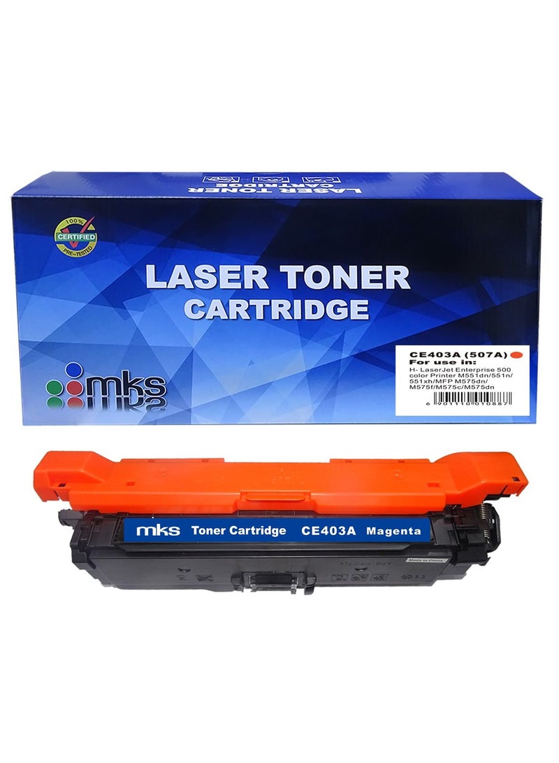 MKS Toner Cartridge CE403A (507A) Compatible with HP LaserJet Enterprise 500 color M551 / MFP570 / MFP 575 - Image 1