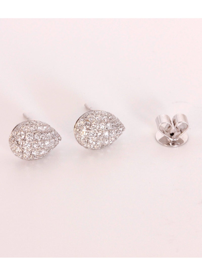 MIKURA Earrings, G/H Color, SI Clarity, 18KW, 94D Round Brilliant  - Image 1