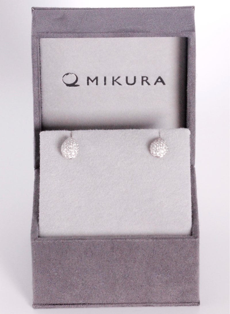 MIKURA Earrings, G/H Color, SI Clarity, 18KW, 94D Round Brilliant  - Image 4