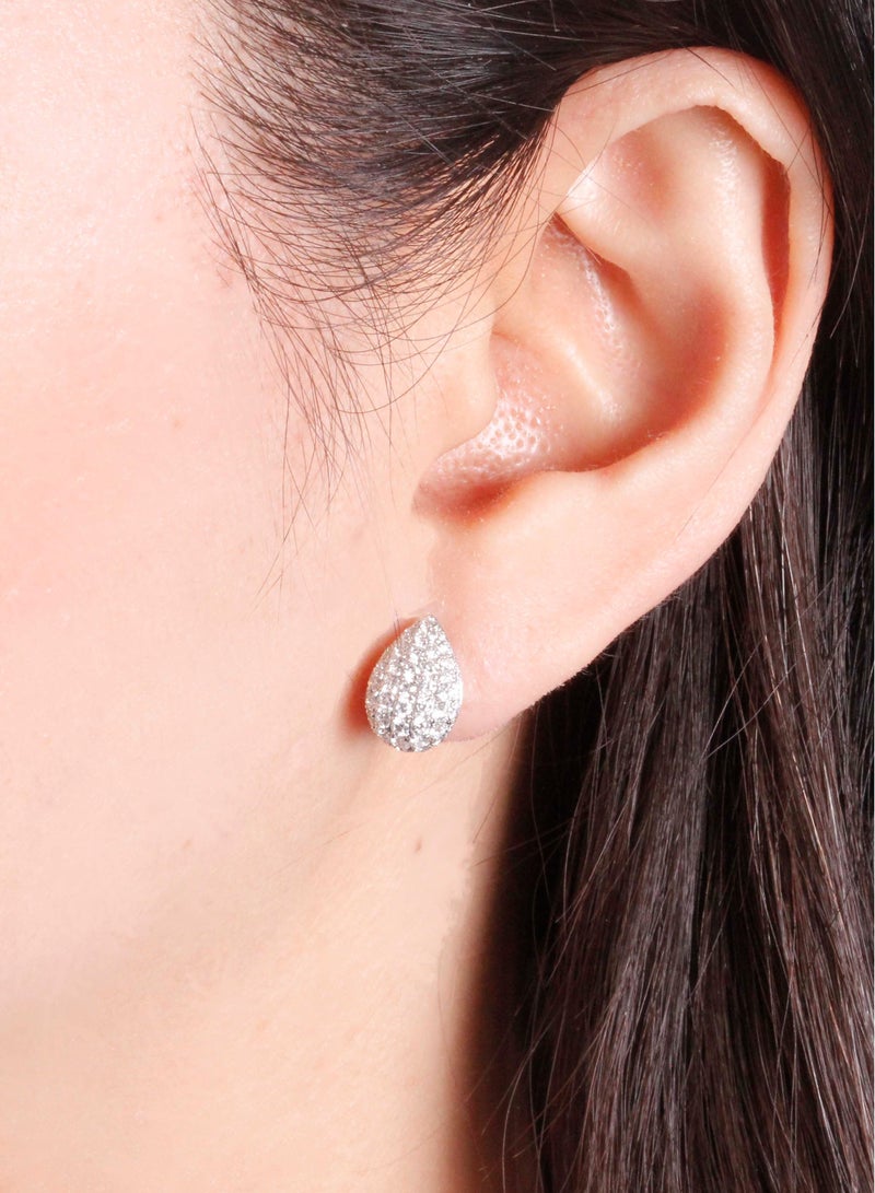 MIKURA Earrings, G/H Color, SI Clarity, 18KW, 94D Round Brilliant  - Image 5