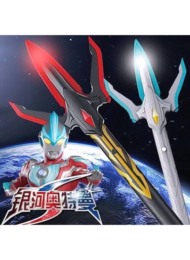 null - Galaxy Ultraman Transformation Spark Gun Sword Dark Weapon Spear Victory Stick Boy Gift Toy-Color:2nd Generation Dark Spark Gun 50cm / Sound And Light Transformation Gift Box - Image 1