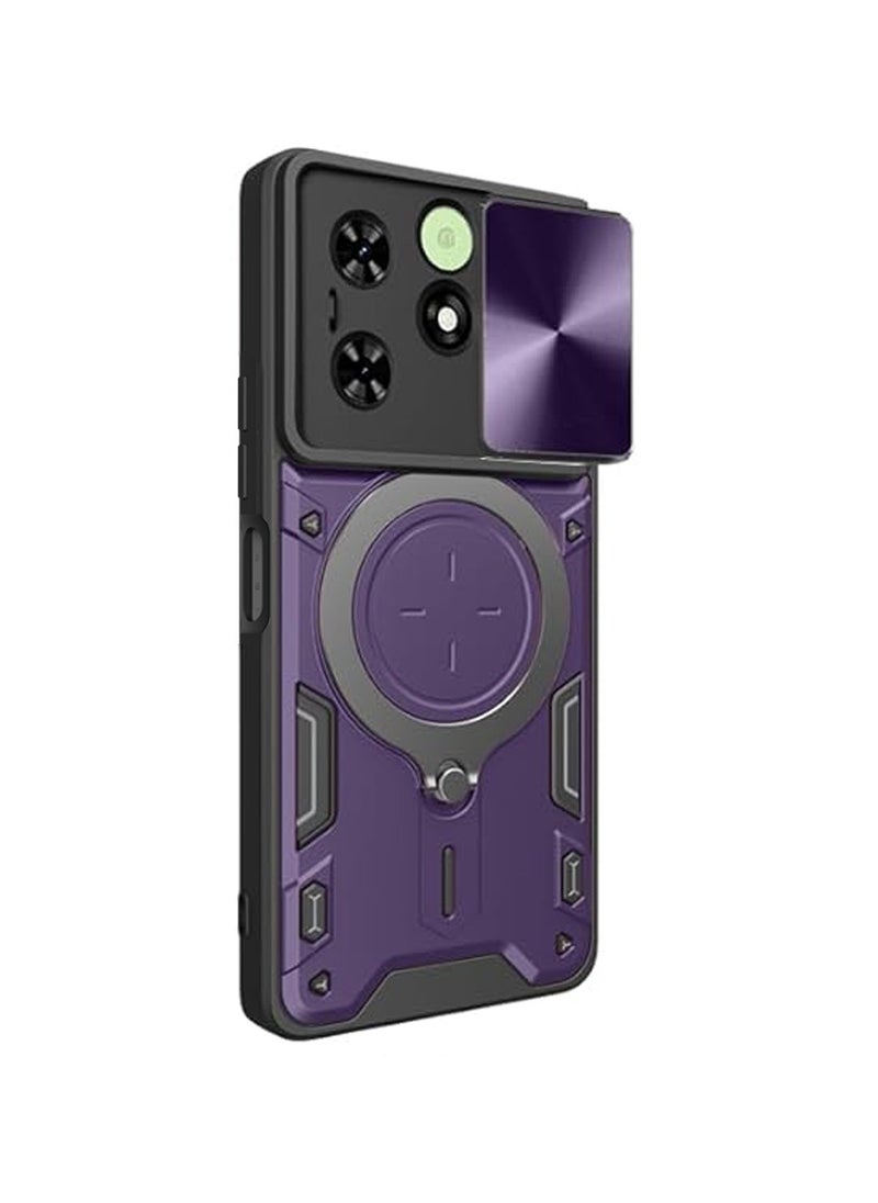 Generic - TECNO Spark Go 2024/TECNO Spark 20/TECNO Spark 20C/TECNO Pop 8 Case Cover, Slide Camera Lens Cover, 360°Rotating Kickstand Ring, Bumper Shockproof Case，Compatible with Car Magnetic Mount - Image 1