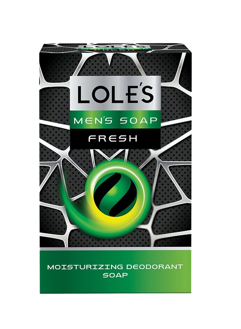 LOLE'S Men's Soap Fresh, Moisturizing Deodorant Soap, Detox & Deep Cleansing Face and Body Care - Vitamin E, SLS-Free, Crisp & Fresh Touch, 100% Vegetable, No Animal Fat, Pack of 2 x 150g - Image 5