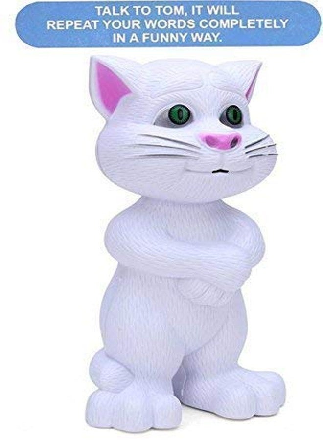 SK CRAFT Intelligent Talking Cat with Stories and Touch Functions, Musical Cat Doll Toy - White, Height 19 cm - Image 5