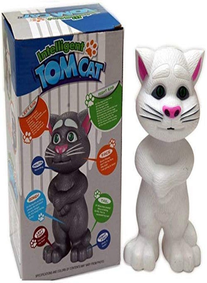 SK CRAFT Intelligent Talking Cat with Stories and Touch Functions, Musical Cat Doll Toy - White, Height 19 cm - Image 1