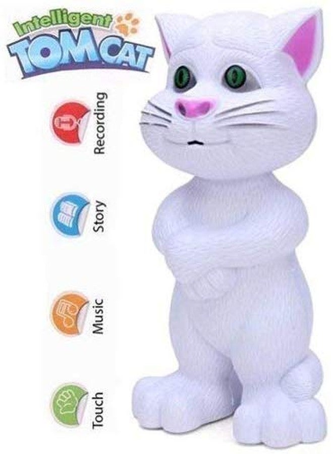 SK CRAFT Intelligent Talking Cat with Stories and Touch Functions, Musical Cat Doll Toy - White, Height 19 cm - Image 2