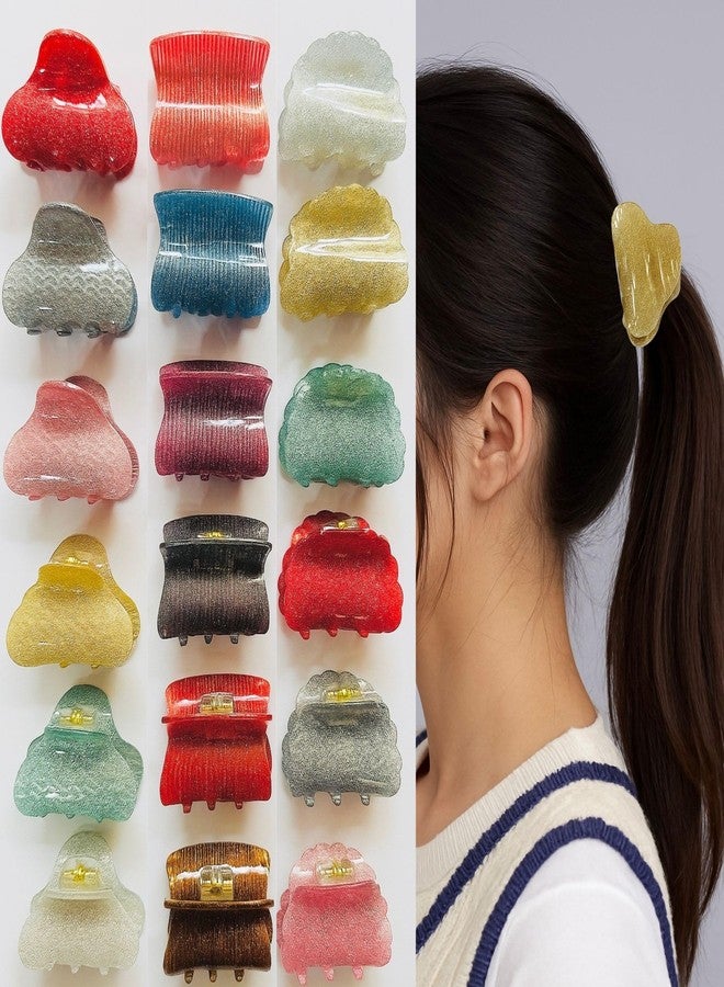 Luxelocks 4 pc Pack of Glitter Hair Claw Clips Set, Multi-Color Plastic Hair Accessories, multicolor Hair Clamps for Thick Hair - Image 1