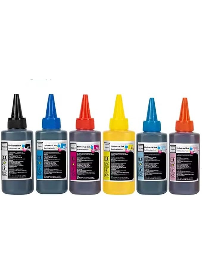 Terabyte 6-Color Sublimation Refill Ink for Printer 100ml x 6 (Black, Cyan, Magenta, Yellow, Light Cyan and Light Magenta) - Image 2