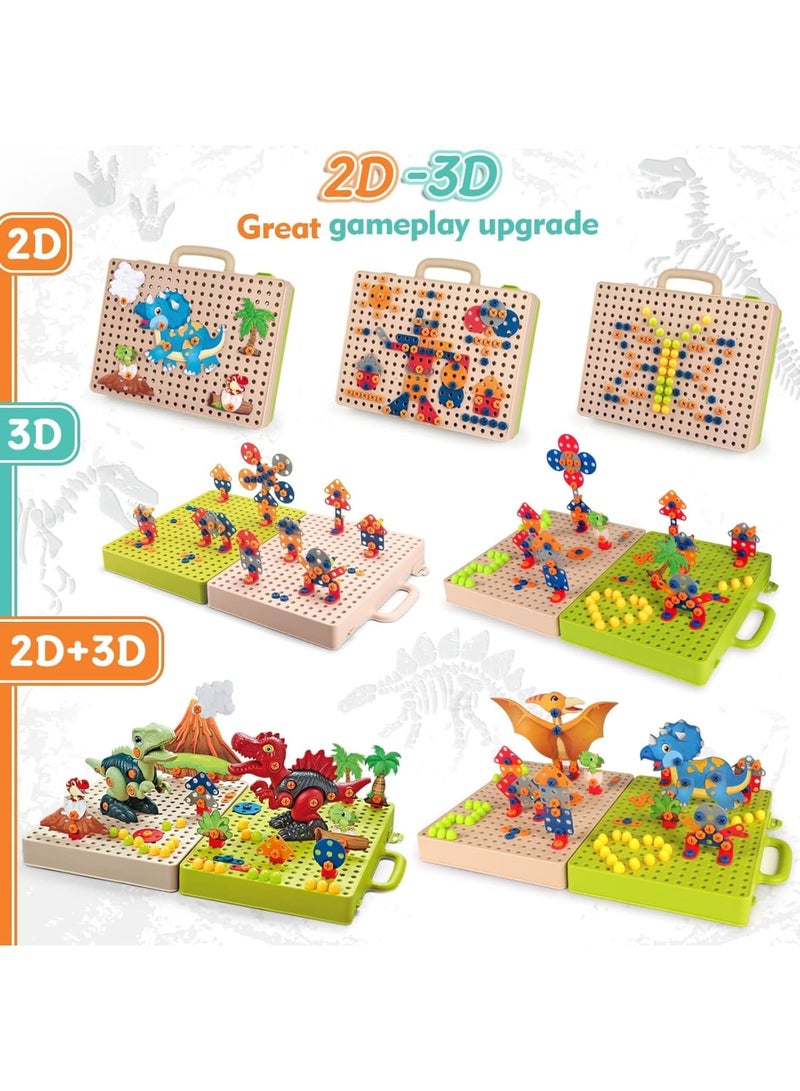 SOLARAE Take Apart Dinosaur Toys, Dinosaur Toys with Electric Drill Screwdriver, STEM Building Construction Sets Play Mat, Dinosaur Toys for Boys and Girls - Image 3