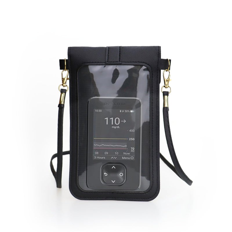 2 pack Carryon Bag With Transparent Window for Dexcom G7 Receiver Holder Pouch Blood Glucose Meter Case