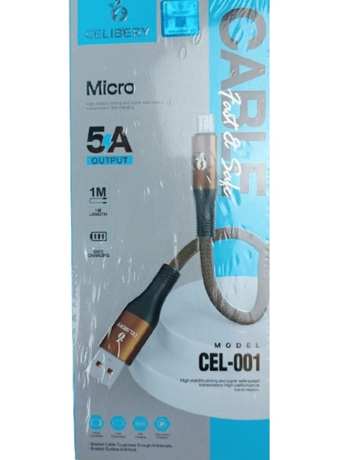 سيليبري كابل USB صغير من Celibery 0.5 متر وحدة تحكم مضفرة من النايلون بطول 1.5 قدم سلك جديد سريع شاحن سريع سلك USB إلى Micro USB 2.0 سلك شحن Android متوافق مع Note، Nexus، Nokia، PS4 - Image 3