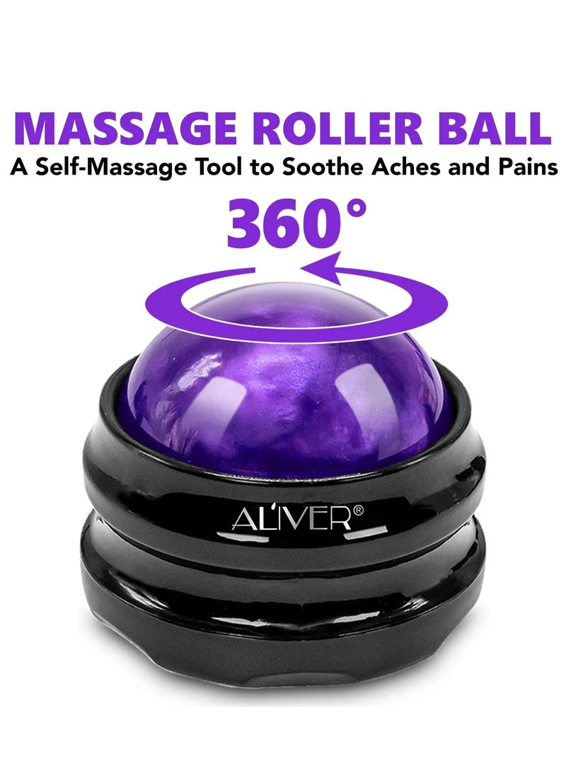 ALIVER Handheld Massage Roller Ball Massage Therapy and Relax Tool for Sore Muscles Joint Pain Relief Relaxing Full Body Deep Tissue Massage  - Image 5
