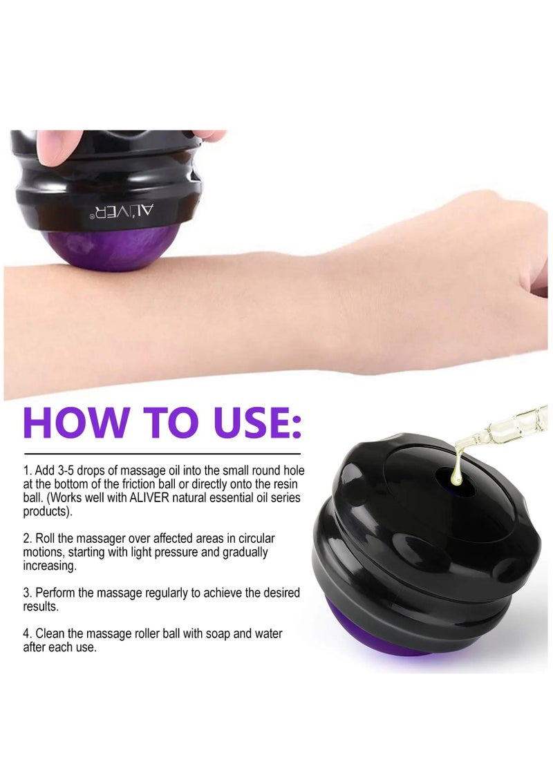 ALIVER Handheld Massage Roller Ball Massage Therapy and Relax Tool for Sore Muscles Joint Pain Relief Relaxing Full Body Deep Tissue Massage  - Image 4