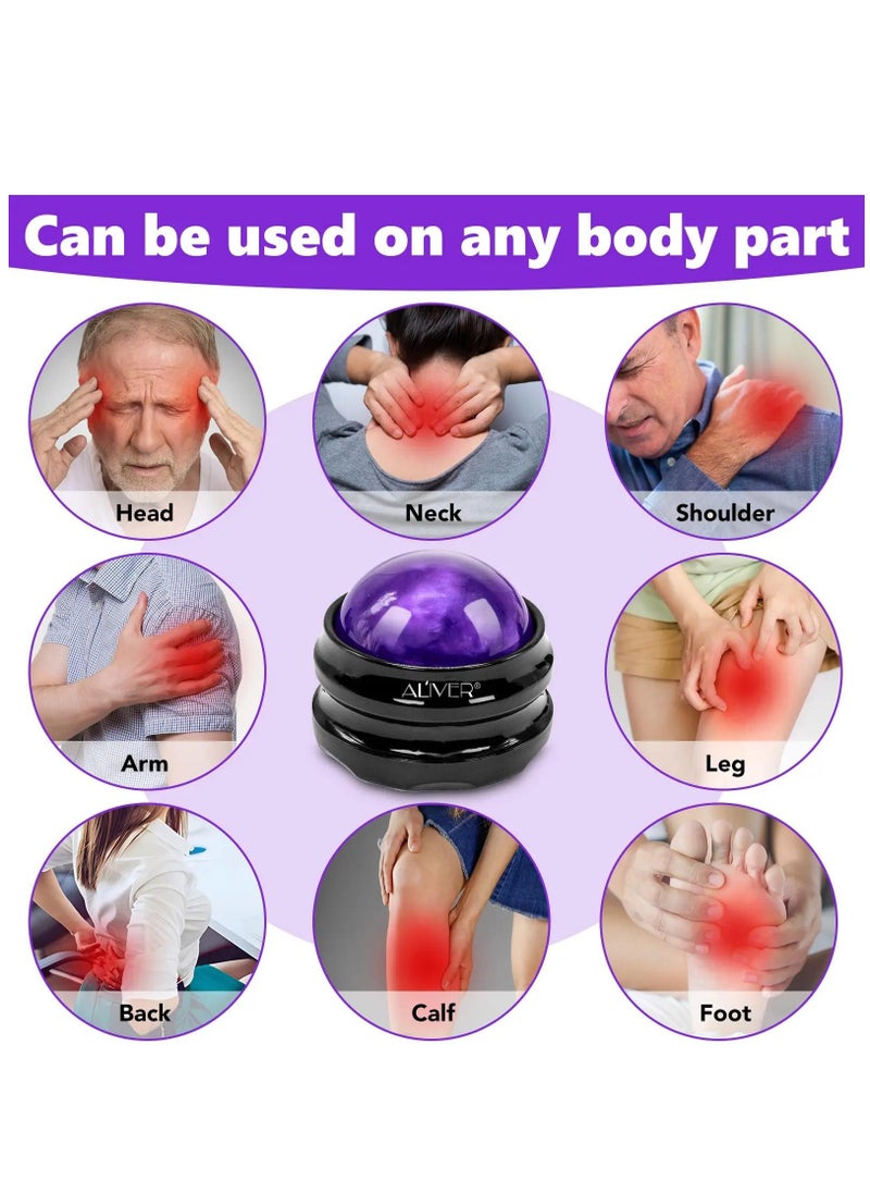 ALIVER Handheld Massage Roller Ball Massage Therapy and Relax Tool for Sore Muscles Joint Pain Relief Relaxing Full Body Deep Tissue Massage  - Image 3