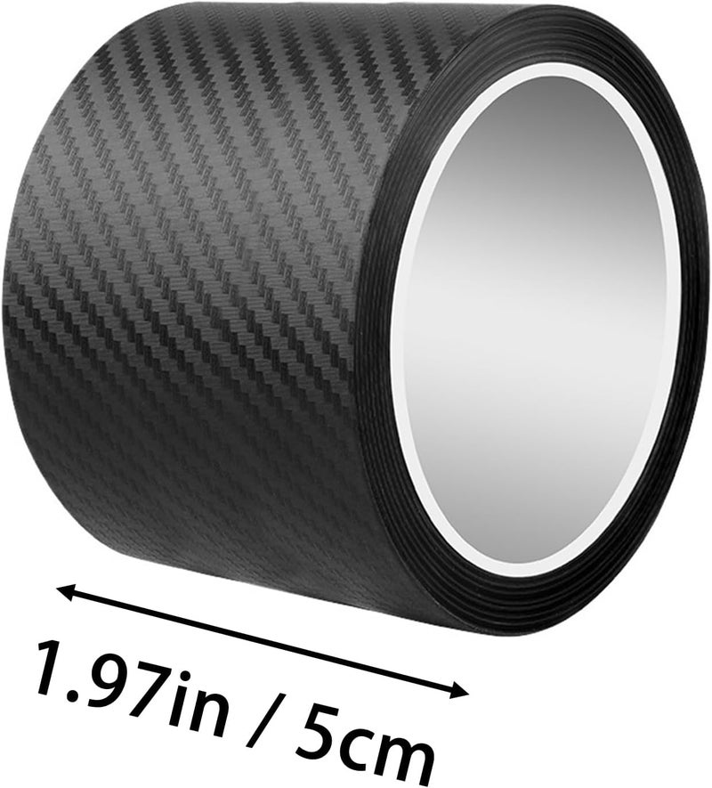 YUNYU Carbon Fibre Door Sill Protector, 5cm x 3m, Matt Black, Self-Adhesive Paint Protection Film for Cars - Image 2