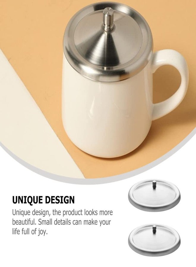Hemoton 2-Pack Cup Cover Leak-Proof Round Mug Lid 5.51 Inch Water Cup Covers for Coffee Tea Bowls Kitchen Use - Image 2