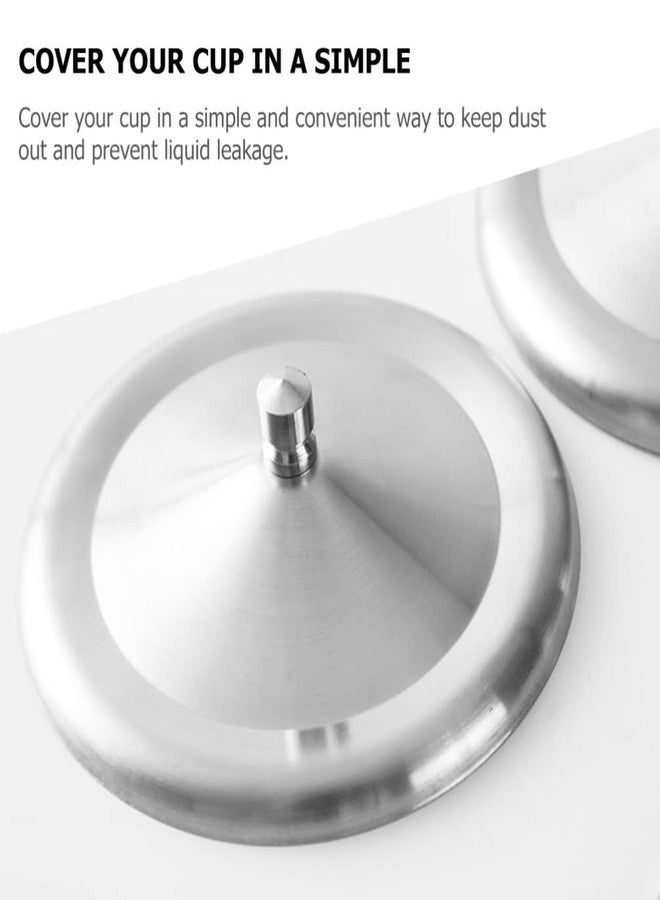 Hemoton 2-Pack Cup Cover Leak-Proof Round Mug Lid 5.51 Inch Water Cup Covers for Coffee Tea Bowls Kitchen Use - Image 5