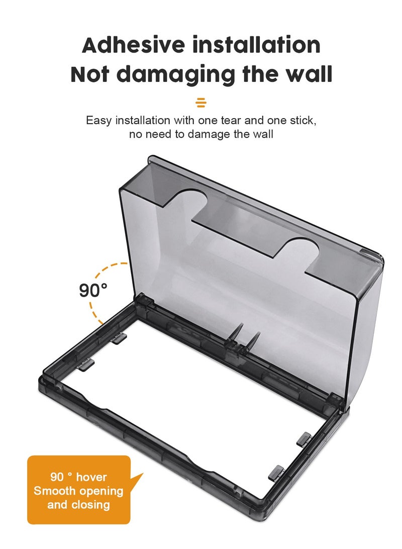 هومار كيت صندوق غطاء المقبس، واقي منفذ كهربائي آمن للأطفال، واقي مقاوم للماء لمفتاح الإضاءة لأمن منزل الطفل، غطاء مقبس مزدوج الوضع من 86 نوعًا (أسود) - Image 2