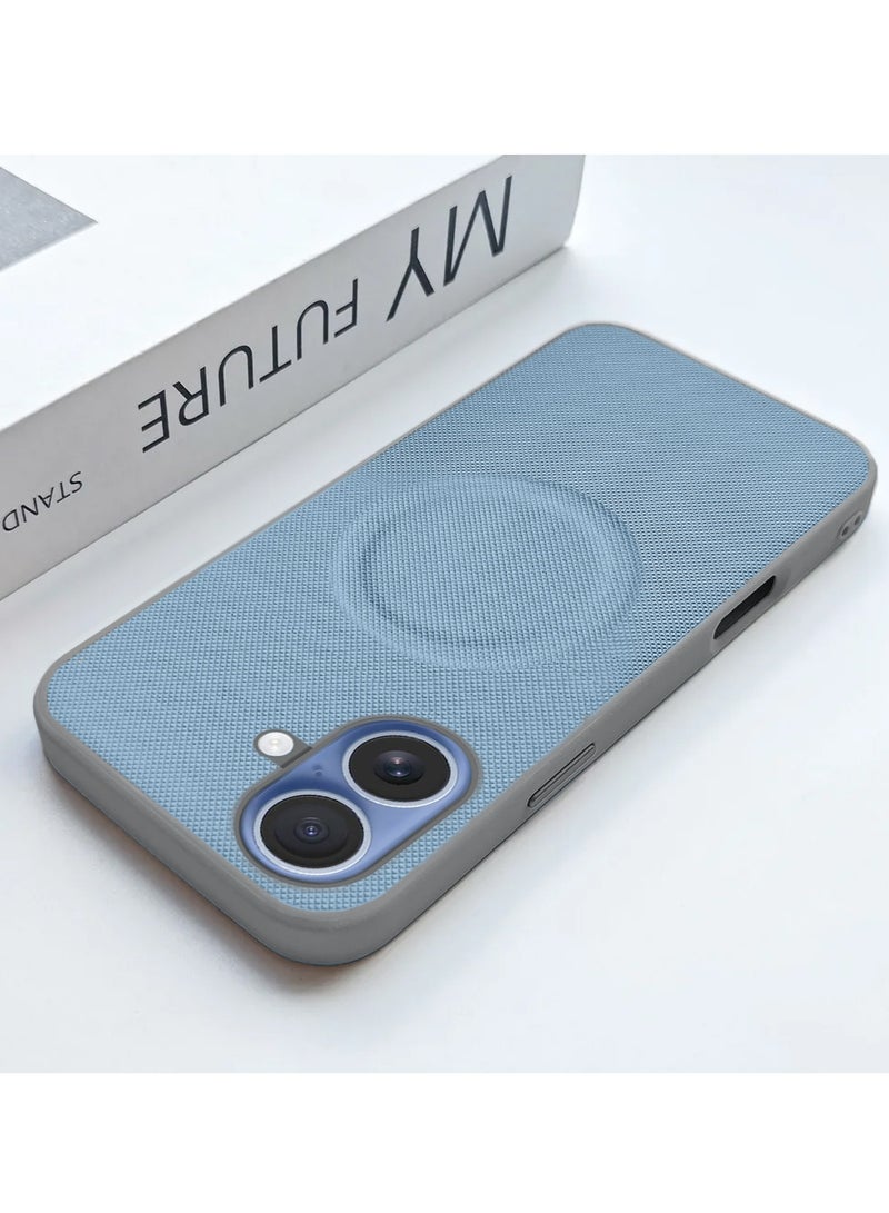 Wtech Apple iPhone 17 5G 2025 Luxury High Quality Magnetic Silicone Sides Case Cover (MCRPSN) - Sky Blue - Image 4