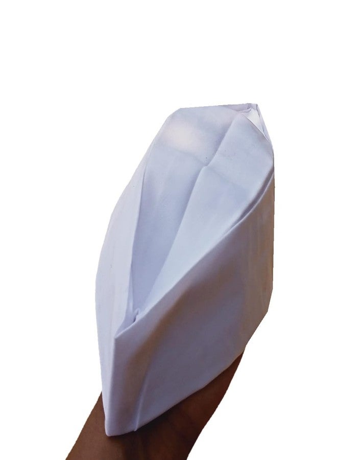 ATABZ White Gandhi Topi/Nehru Cap/Traditional White Cap/Marathi Wedding Topi/Pooja Topi/Cap for Present in Functions/Maharashtrian Topi (Pack of 1) - Image 3
