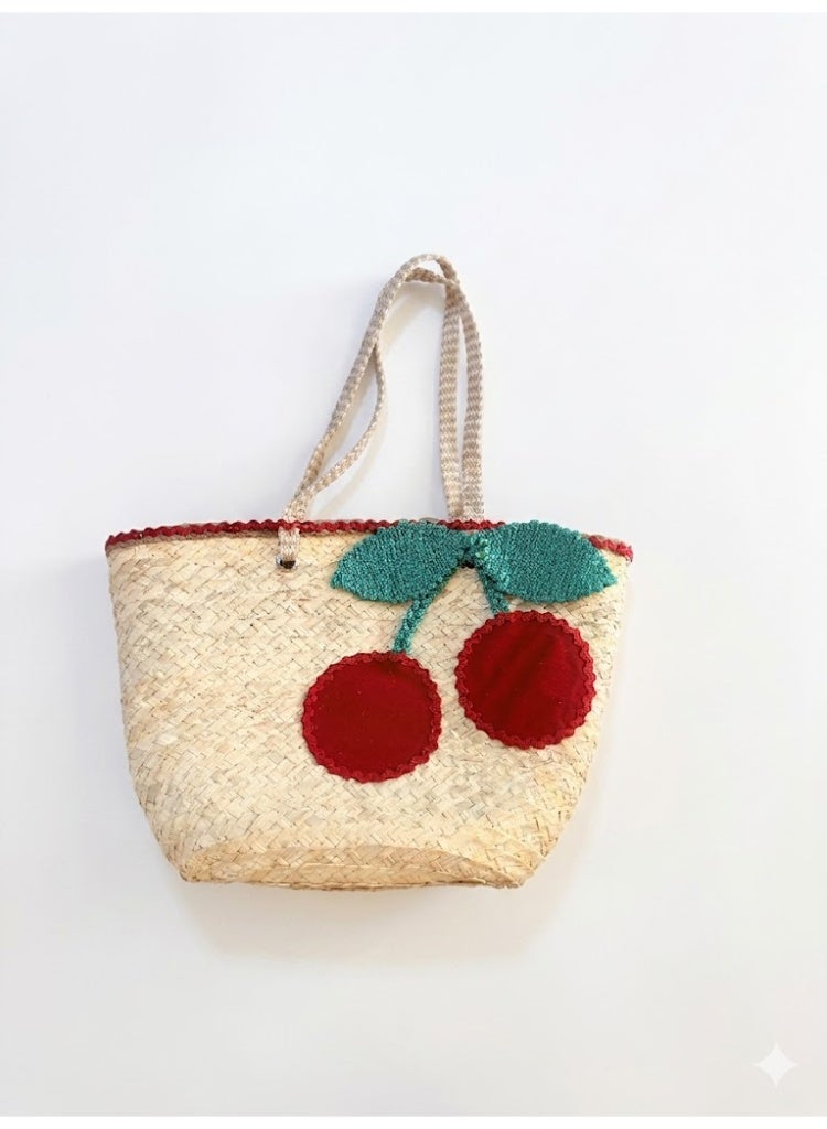 Cherry Straw Tote Bag- Summer New Fashionable Handbag, Shoulder Bag, Tote Bag With Large Capacity And High Quality For Women - Image 1