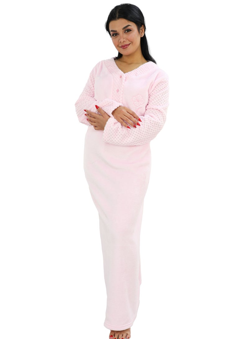 Dadoush Women's winter nightgown - warm women's robe made of soft fur  - Image 1