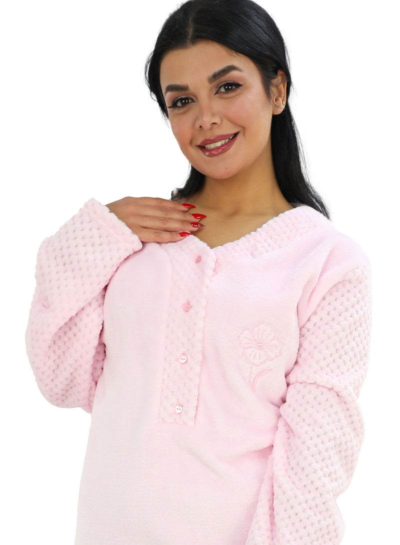 Dadoush Women's winter nightgown - warm women's robe made of soft fur  - Image 2