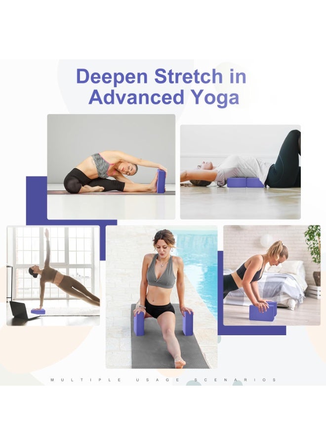 2 Pack Yoga brick, solid color, high density, environmental protection, pressure resistance, dirt resistance, dance aids, anti-skid brick, foam brick, purple180grams - Image 2