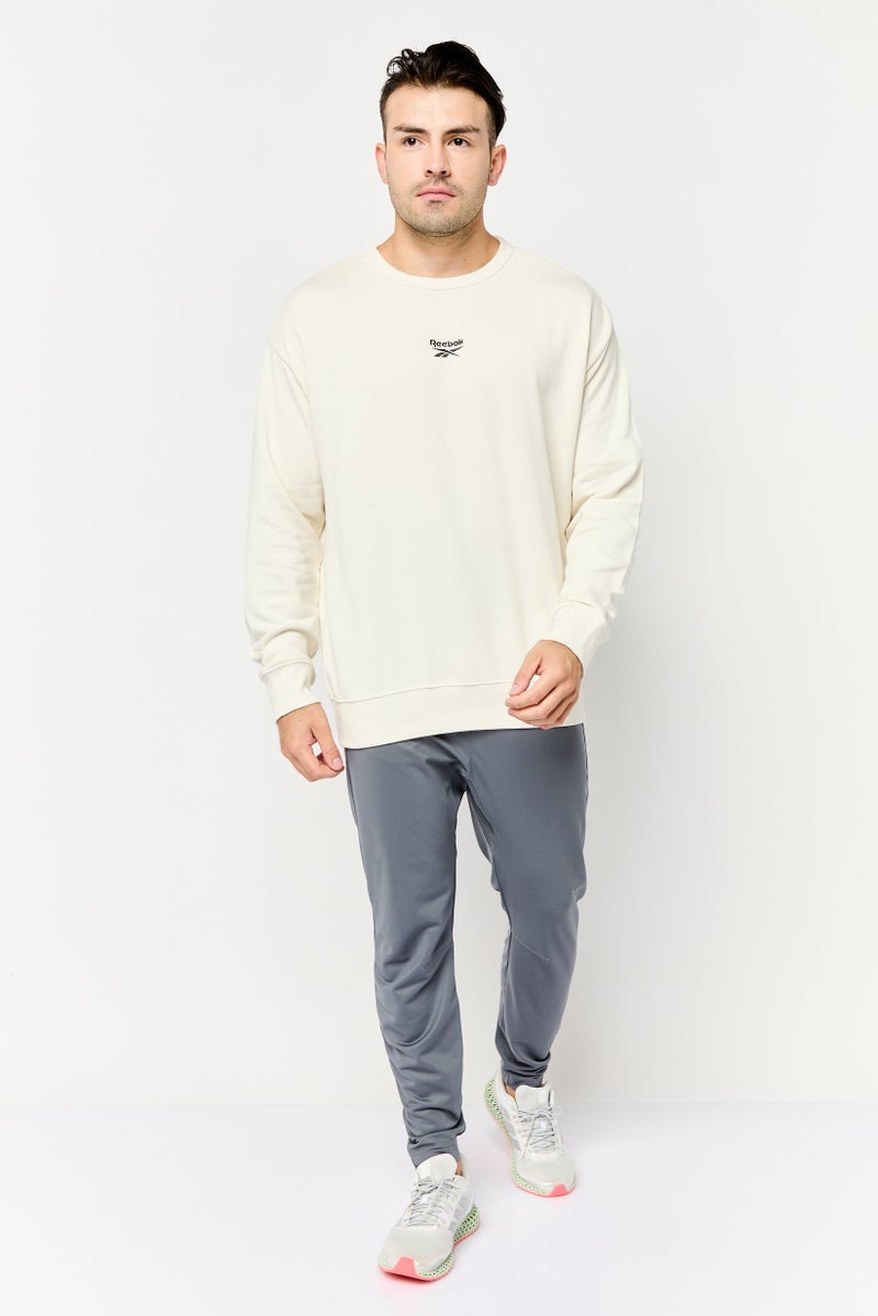 Reebok Men Sportswear Fit Long Sleeves Outdoor Sweatshirt, Cream - Image 2