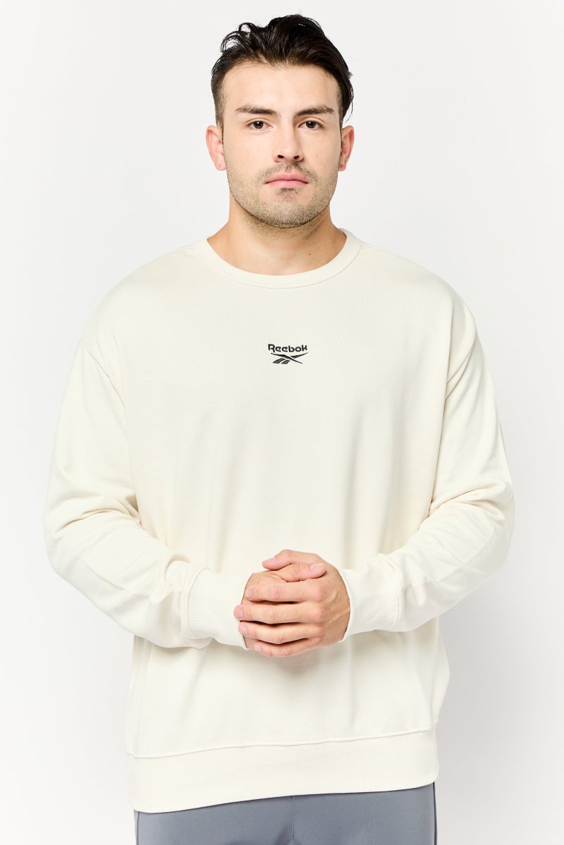 Reebok Men Sportswear Fit Long Sleeves Outdoor Sweatshirt, Cream - Image 1