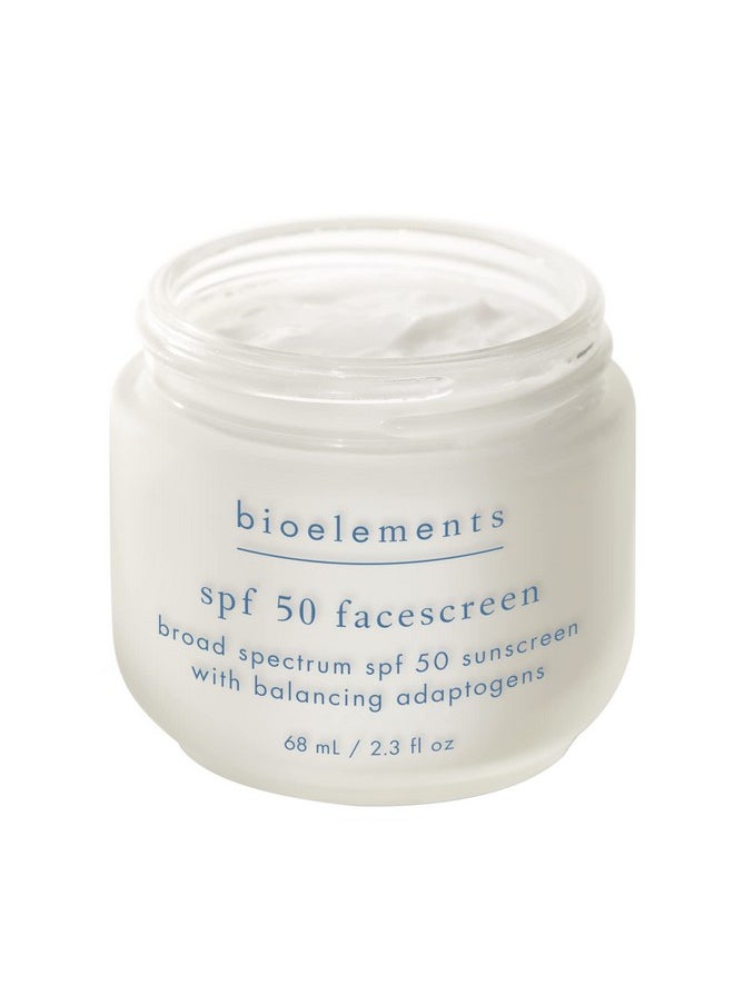 Bioelements Spf 50 Facescreen 2.3 Oz Antioxidant Broadspectrum Spf 50 Sunscreen Moisturizer For All Skin Types Vegan Gluten Free Never Tested On Animals  - Image 1