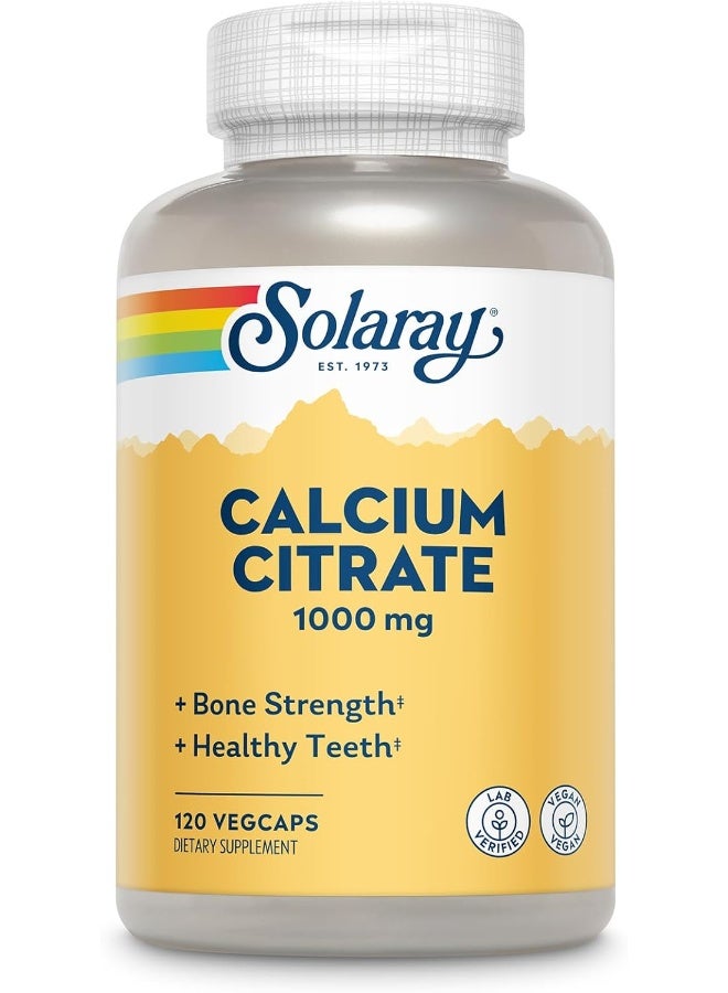Solaray Calcium Citrate Capsules, 1000mg, 120 Count - Image 1