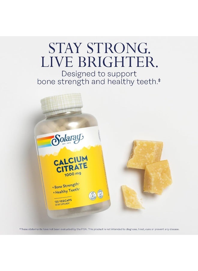 Solaray Calcium Citrate Capsules, 1000mg, 120 Count - Image 3