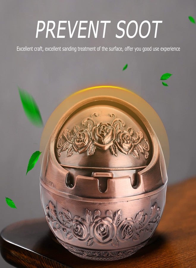 VORCOOL Retro Antique Cigarettes Ashtray with Lid Indoor Outdoor Home Bar Rose Gold - Image 5