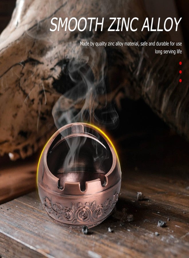 VORCOOL Retro Antique Cigarettes Ashtray with Lid Indoor Outdoor Home Bar Rose Gold - Image 3
