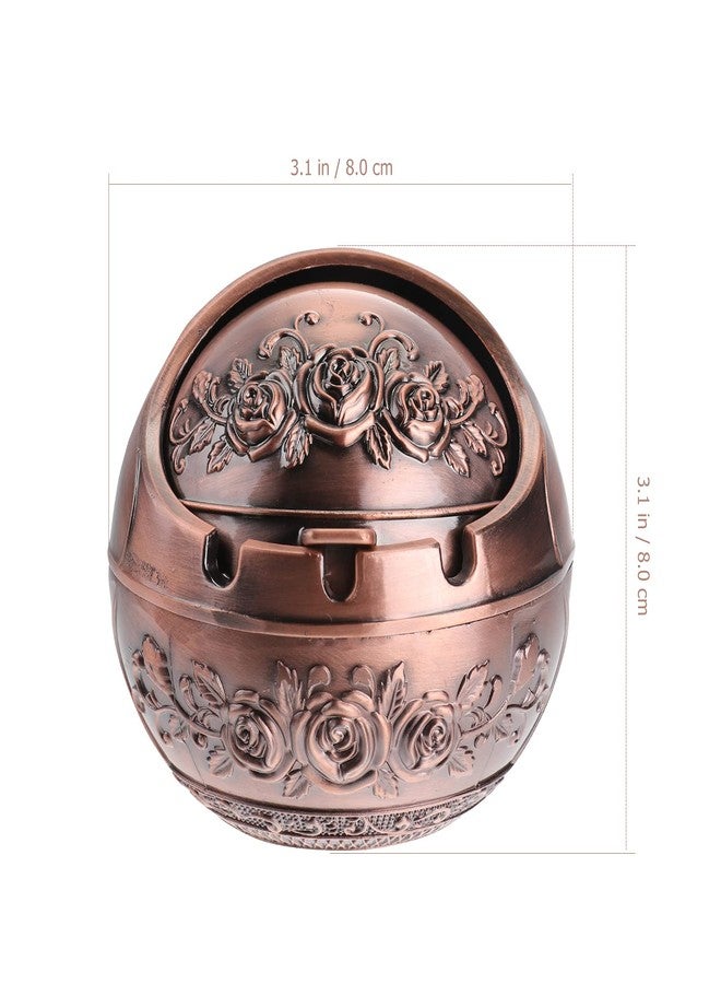 VORCOOL Retro Antique Cigarettes Ashtray with Lid Indoor Outdoor Home Bar Rose Gold - Image 2