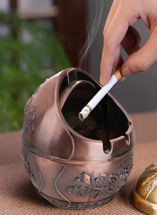 VORCOOL Retro Antique Cigarettes Ashtray with Lid Indoor Outdoor Home Bar Rose Gold - Image 4