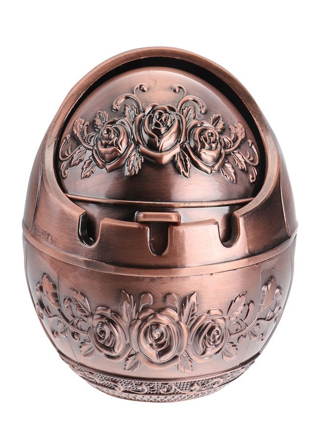 VORCOOL Retro Antique Cigarettes Ashtray with Lid Indoor Outdoor Home Bar Rose Gold - Image 1