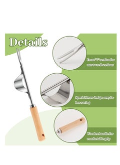 SYOSI 2 Packs Weed Puller Tool Set Stainless Steel Hand Lawn Weed Remover Crack Crevice Weeding Tool Manual Yard Gardening Tool with Wood Handle for Sidewalk and Patio  - Image 3