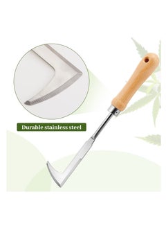 SYOSI 2 Packs Weed Puller Tool Set Stainless Steel Hand Lawn Weed Remover Crack Crevice Weeding Tool Manual Yard Gardening Tool with Wood Handle for Sidewalk and Patio  - Image 4