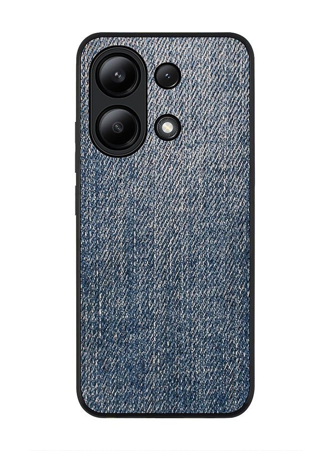 Stylizedd Rugged Black edge case for Xiaomi Redmi Note 13 4G, Slim fit Soft Case Flexible TPU Gel Thin Cover -  Dark Denim Print - Image 1