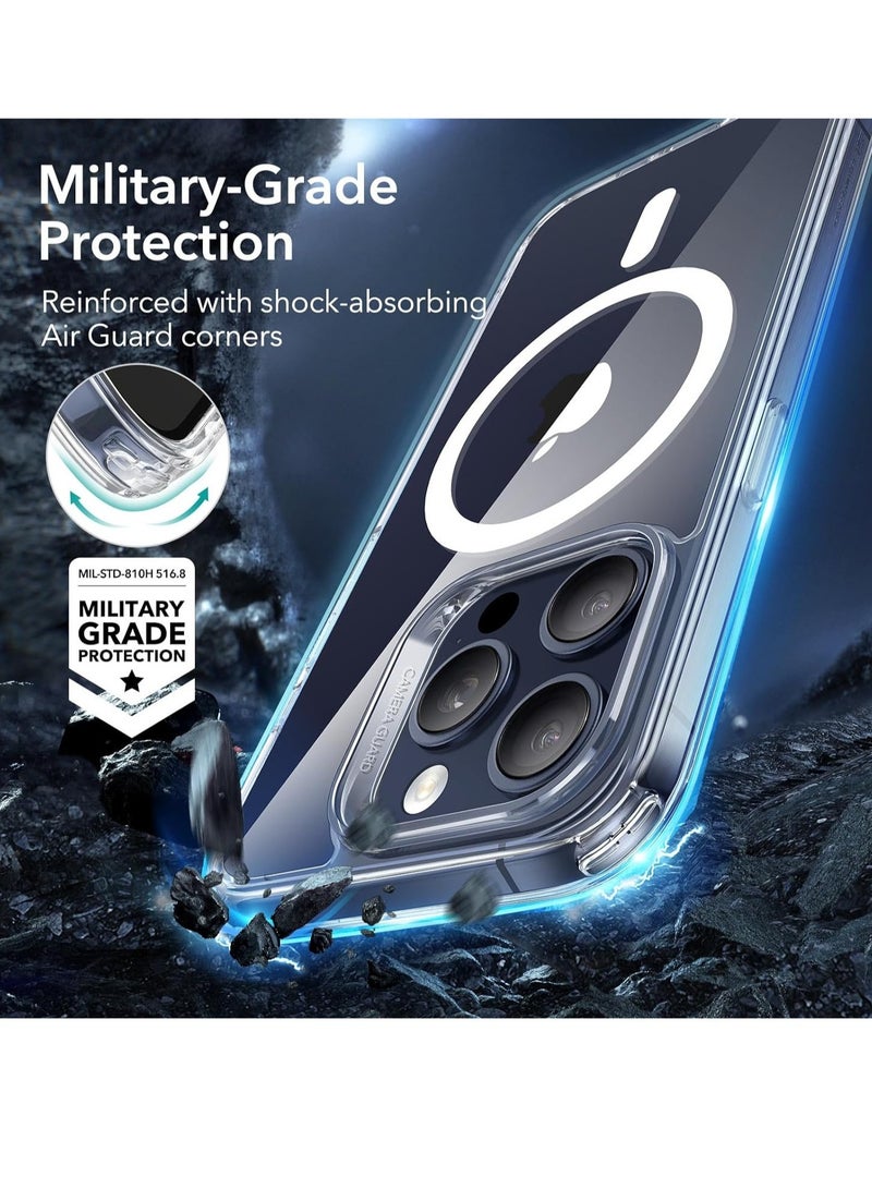 إلترازون iPhone 15 Pro Max Case, Compatible with MagSafe, Military-Grade Protection, Yellowing Resistant, Scratch-Resistant Back, Magnetic Phone Case for iPhone 15 Pro Max, Classic Series, Clear - Image 4