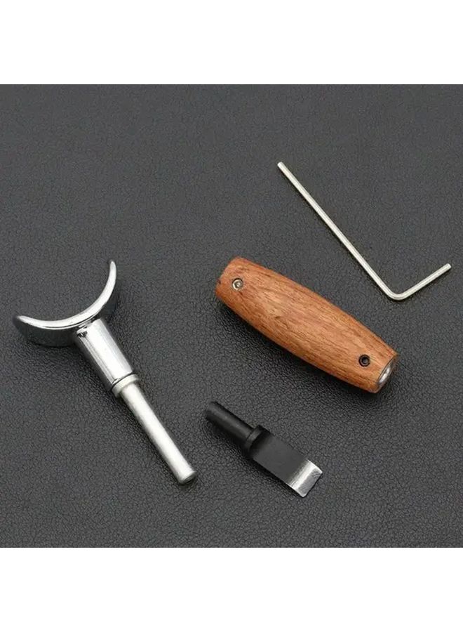 Adjustable Faux Leather Carving Rotary Knife Pear Wood Handle Precision Blade DIY Crafting Tool 1pc - Image 4