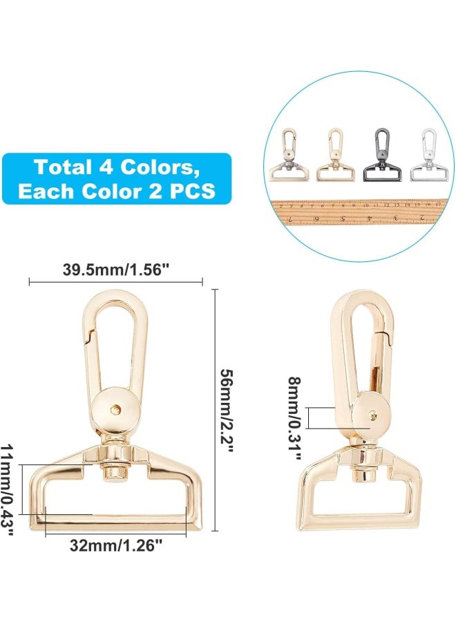 8 Pcs 4 Colors 1.5 Inch D Ring Alloy Luggage Buckle Lobster Clasp Claw Swivel Push Gate Snap Hooks Trigger Clips for Purse Straps Bags Belting Key Ring DIY Craft Making  - Image 2